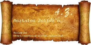 Asztalos Zoltán névjegykártya