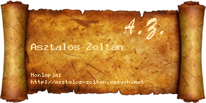 Asztalos Zoltán névjegykártya