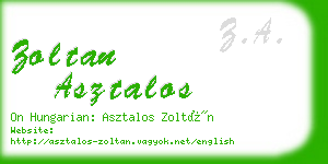 zoltan asztalos business card